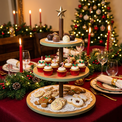 Main Image 1 - Same stand styled as dessert tower with Christmas cookies cupcakes and truffles on holiday table